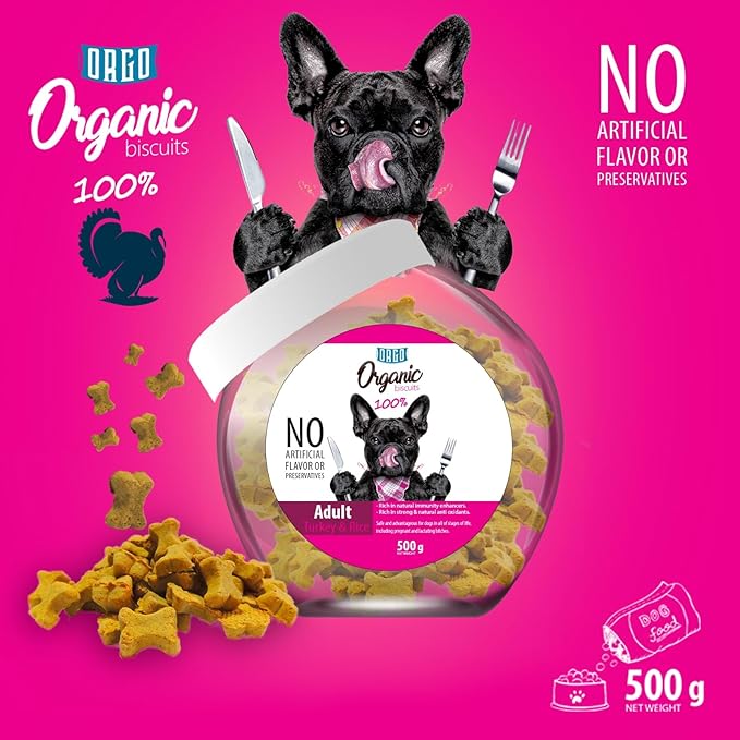 ORGO Organic Treats for Adult Dogs – Turkey & Rice