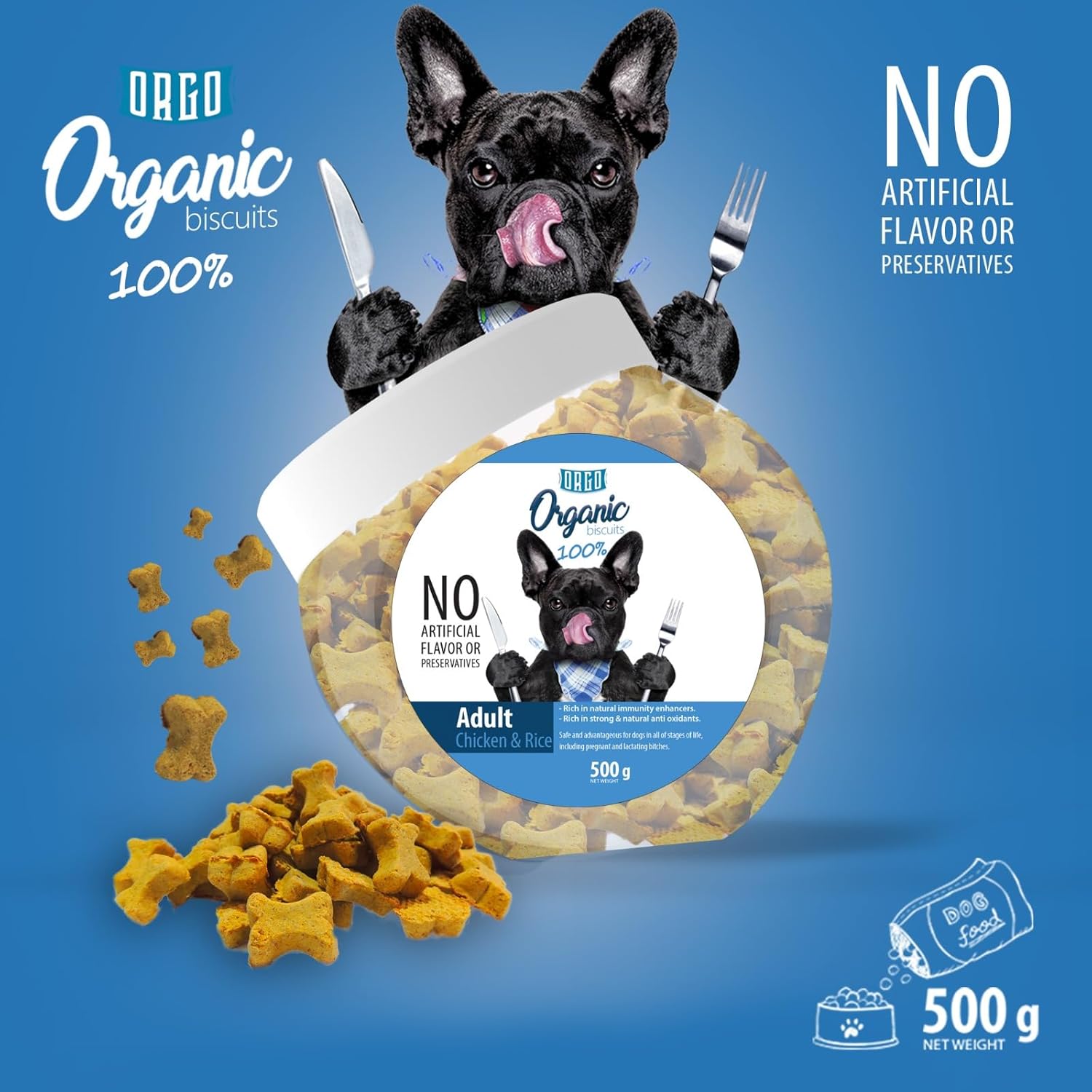 ORGO Organic Treats for Adult Dogs – Chicken & Rice