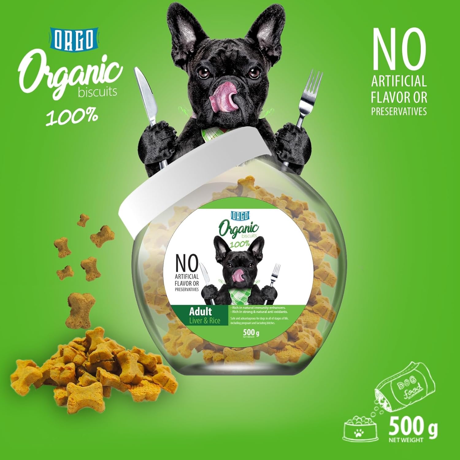 ORGO Organic Treats for Adult Dogs – Liver & Rice
