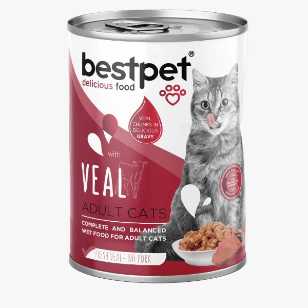 bestpet Veal Adult Cat Wet Food Cans 400 g