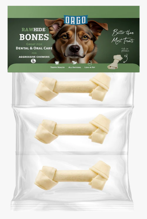 Orgo Rawhide Bones For Dog Dental Oral Care 3 PC