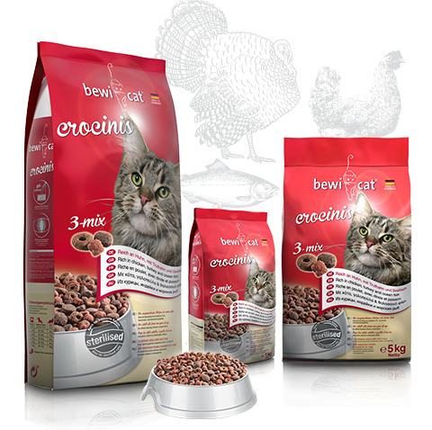 Bewi cat Crocinis 3-Mix 20 kg Sterilised - Urinary Care