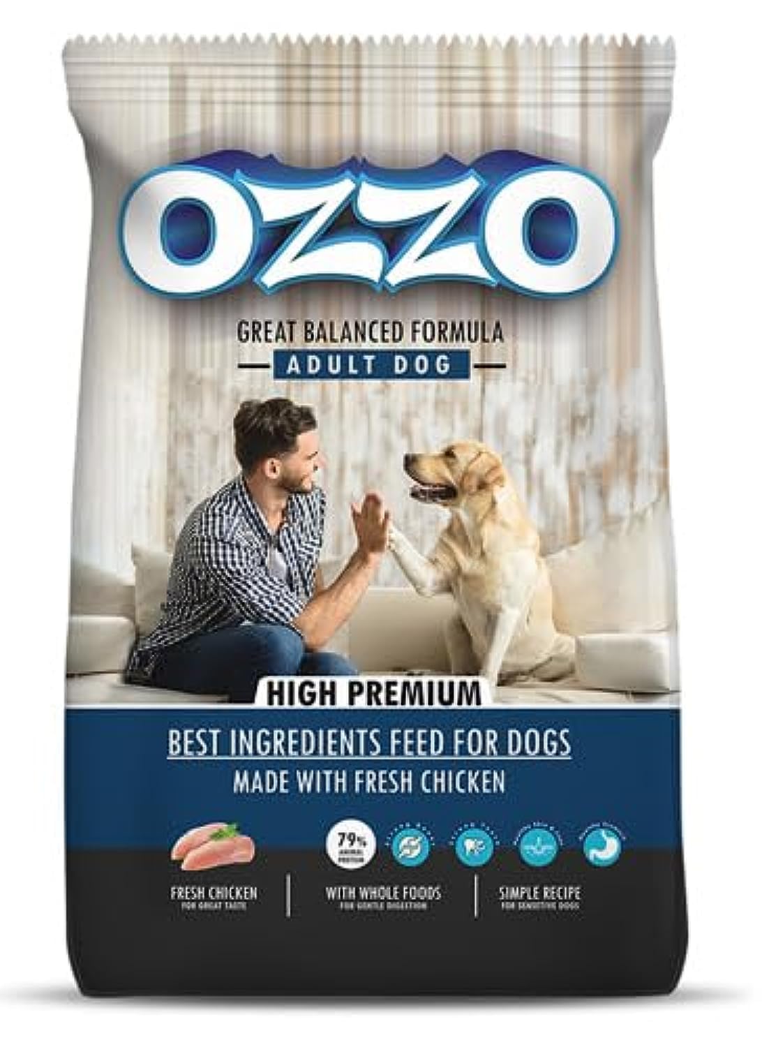 OZZO High Premium Adult Dog Dry Food With Fresh Chicken 1kg