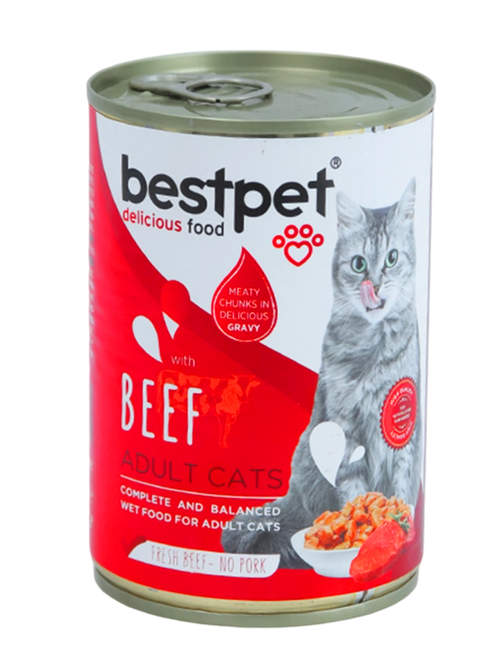 bestpet Adult Cat with beef Wet Food Cans 400 g
