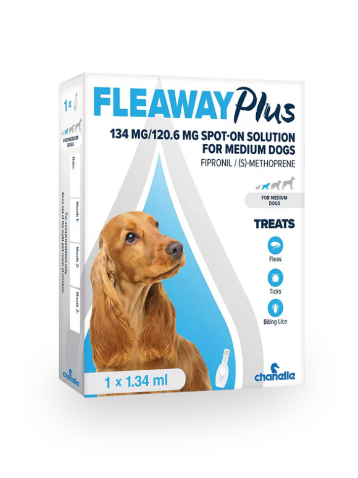 FLEAWAY Plus Flea & Tick Treatment for Medium Dogs– One Dose