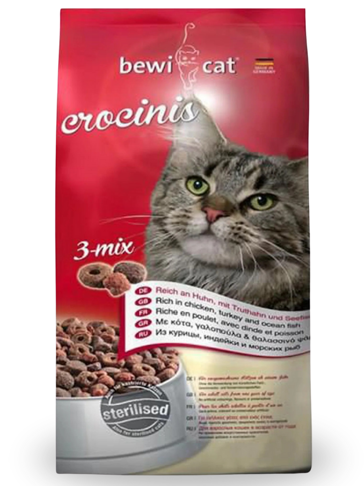 Bewicat Crocinis 3-Mix10kg Sterilised - Urinary Care