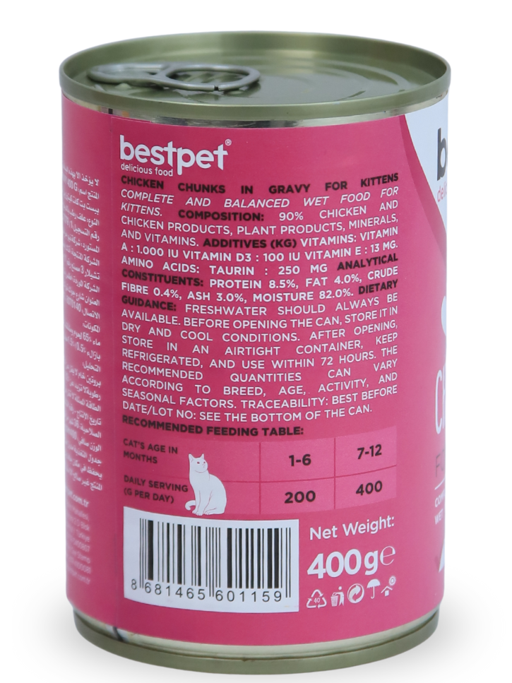 bestpet Kitten With Chicken Wet Food Cans 400 g