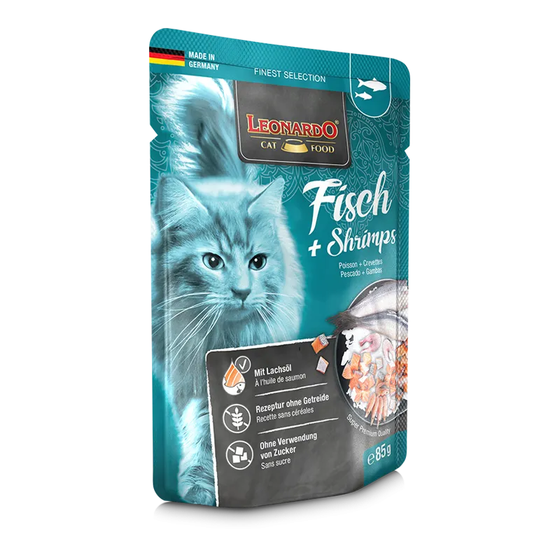 Leonardo Wet Food adult Cat with Fish and Shrimps 85 gr