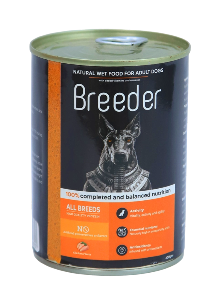 Breeder Wet Food for Dogs – Chicken Flavor – 400g