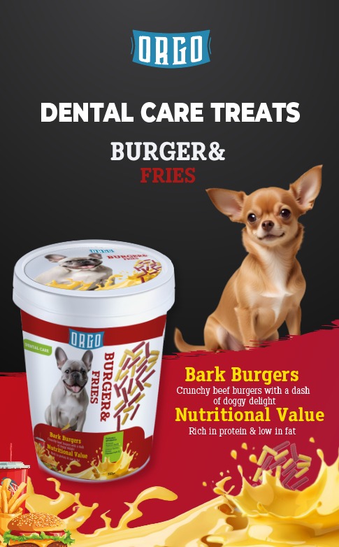 ORGO Dental Care Dog Treats Burger | Strong Teeth & Fresh Breath