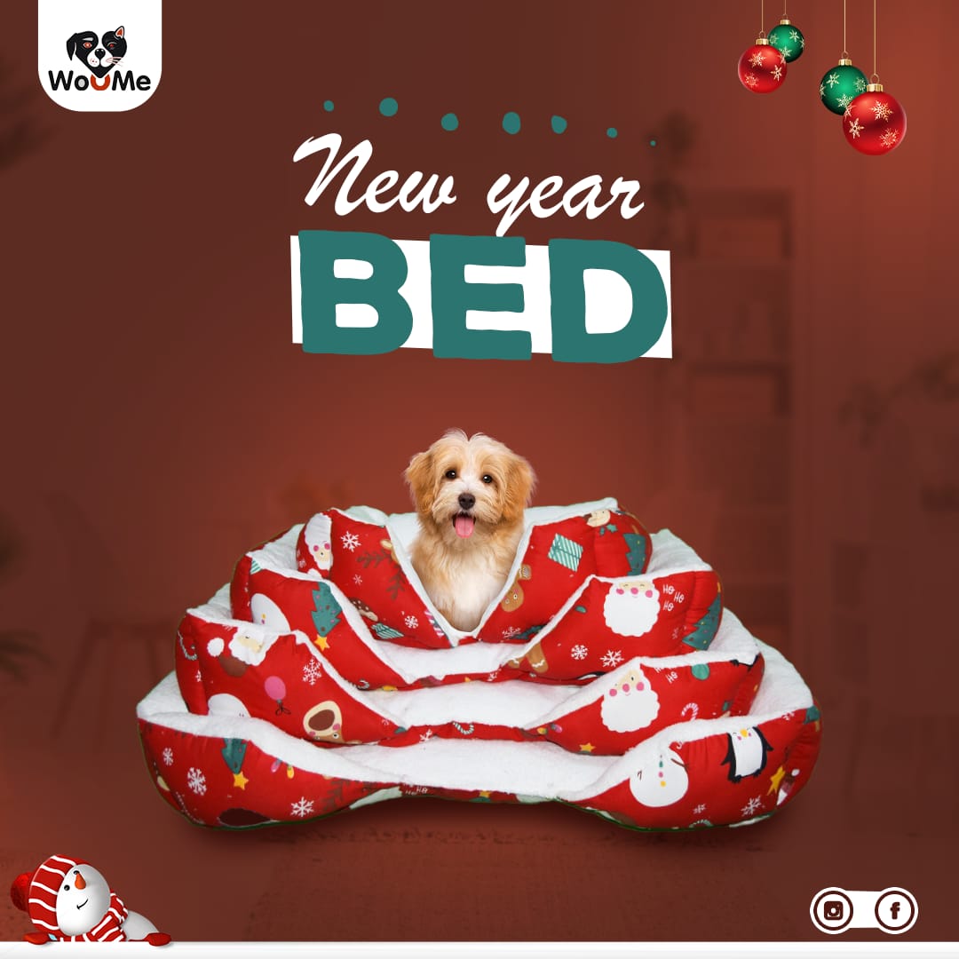 WooMe New Year Pet Bed size L