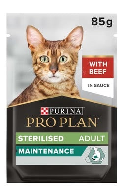 Purina Pro Plan Sterilised Wet Cat Food with Beef in Gravy – 85g