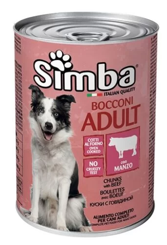 Simba Dog Chunks with Beef Dog Wet Food 415g