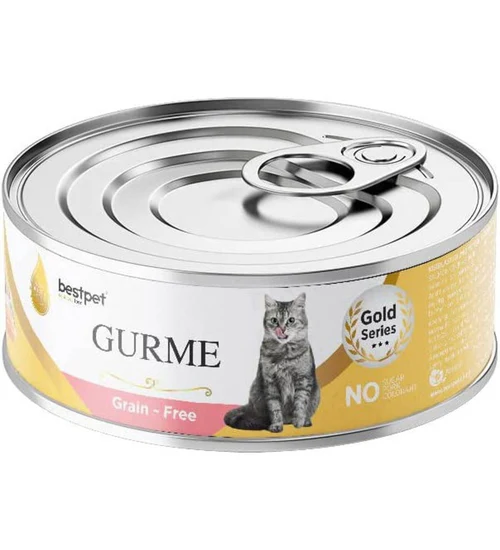 bestPet Bestpet Gurme Grain - Free With Salmon Sterilized Adult Cat Wet Food Cans 100 g