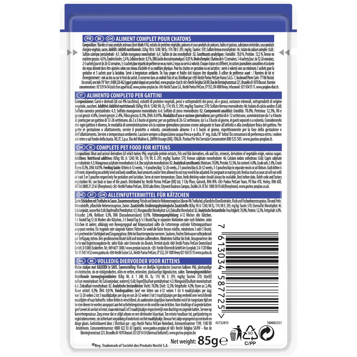 Purina Pro Plan Junior Nutri Savour with Turkey in Gravy – 85g